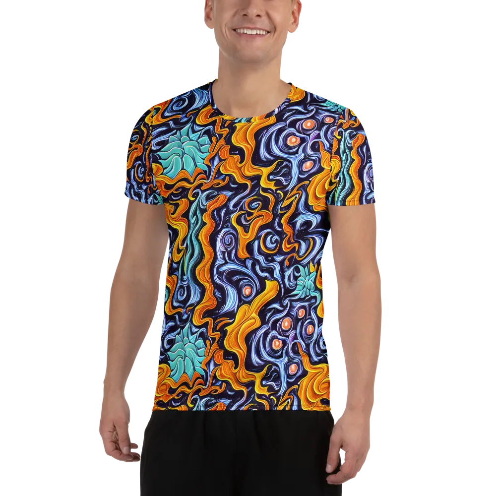 Midnight Fireflow on Men's Athletic T-Shirt — Front