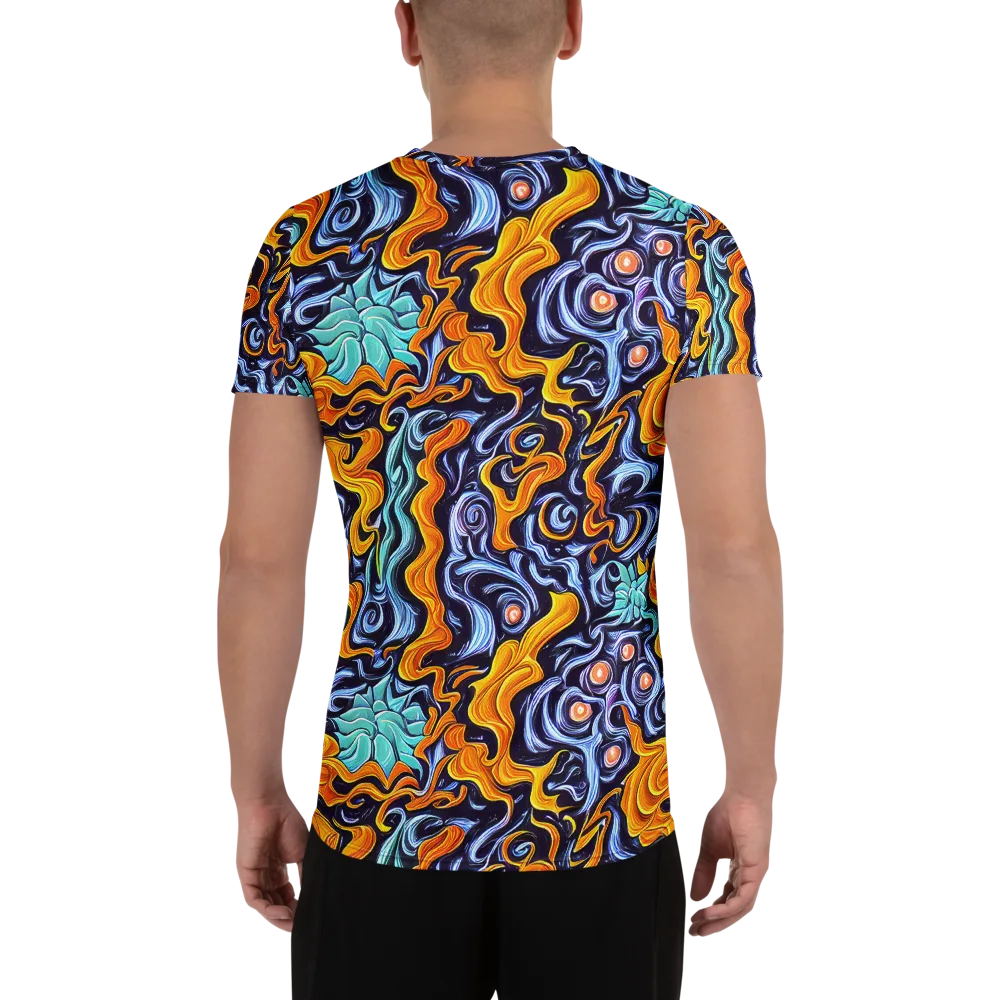 Midnight Fireflow on Men's Athletic T-Shirt — Back