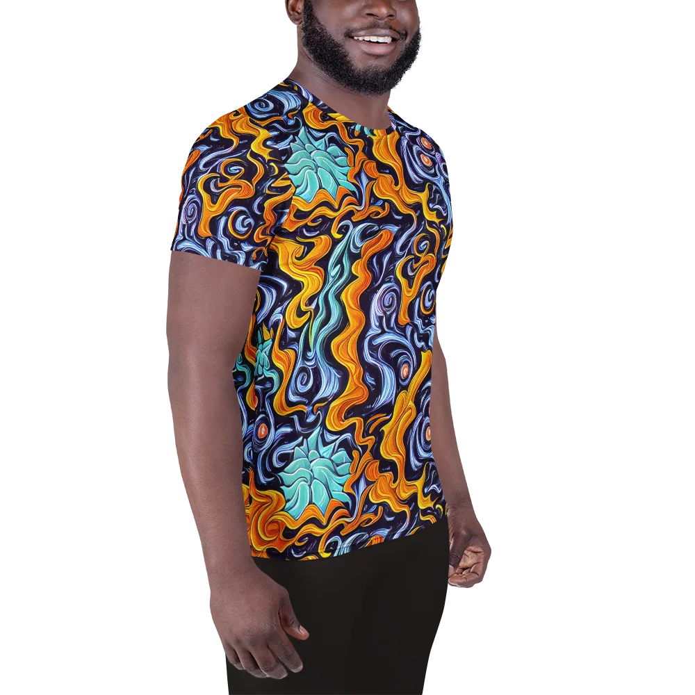 Midnight Fireflow on Men's Athletic T-Shirt — Right