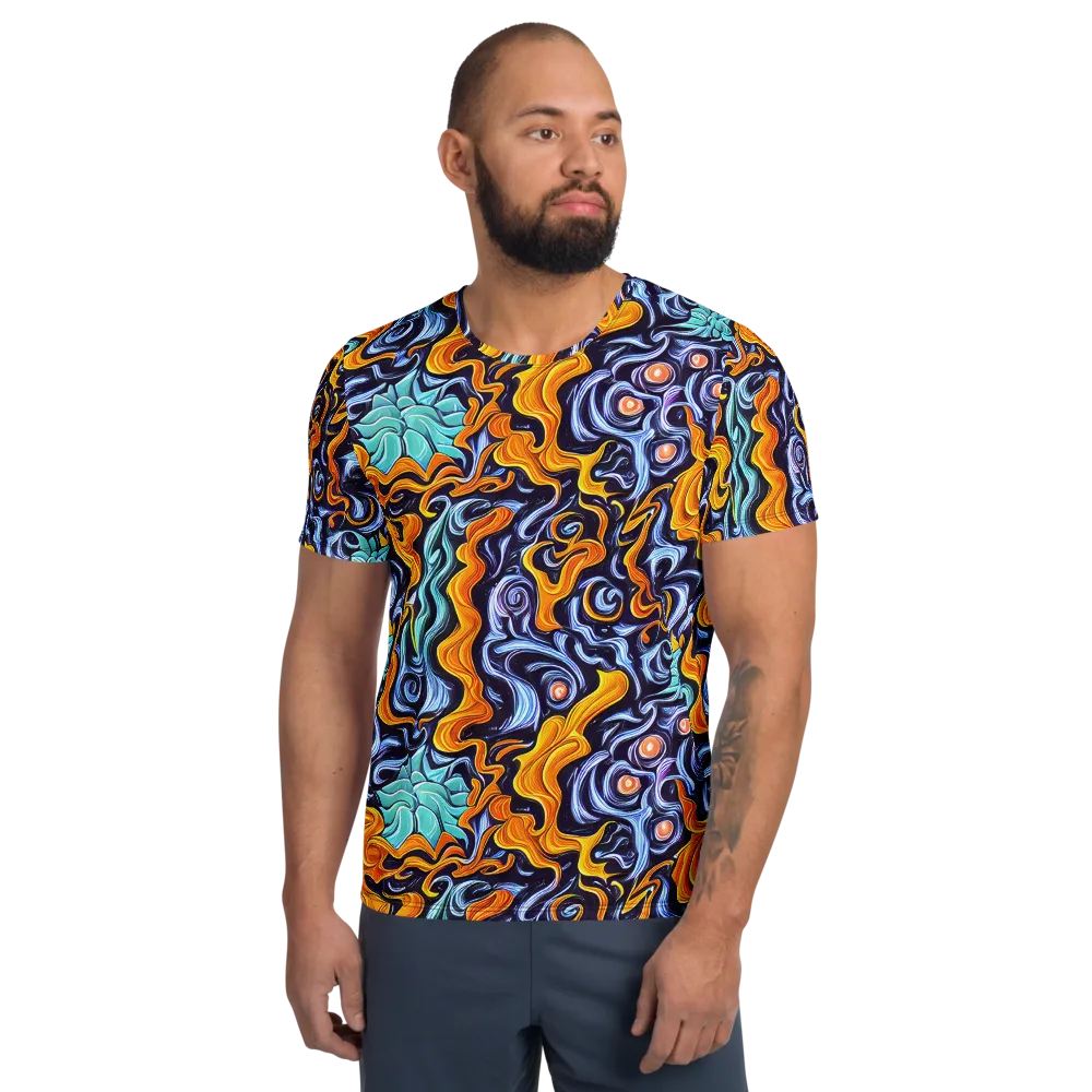 Midnight Fireflow on Men's Athletic T-Shirt — Front