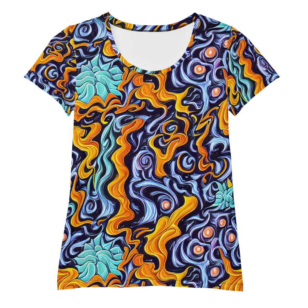 Midnight Fireflow on Women's Athletic T-Shirt — Front