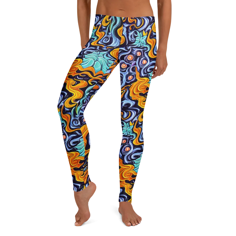 Midnight Fireflow on Leggings — Front