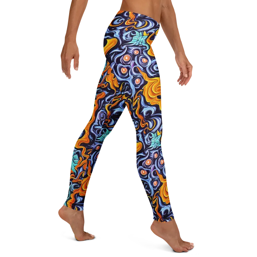 Midnight Fireflow on Leggings — Right