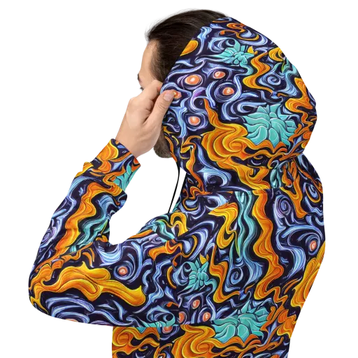 Midnight Fireflow on a Hoodie