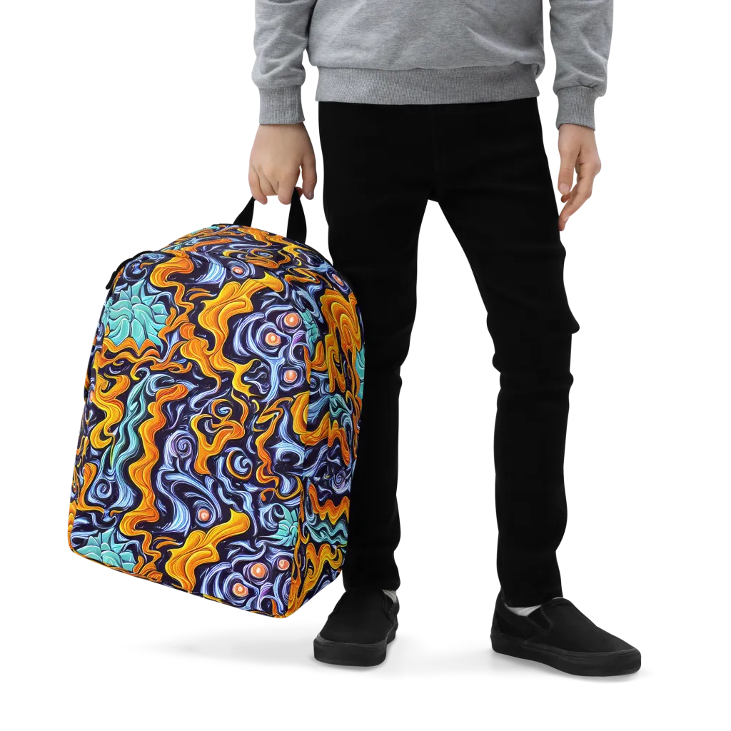 Midnight Fireflow on Minimalist Backpack — Zoomed-in
