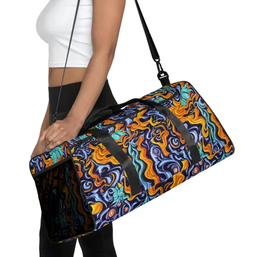 Midnight Fireflow on a Duffle Bag