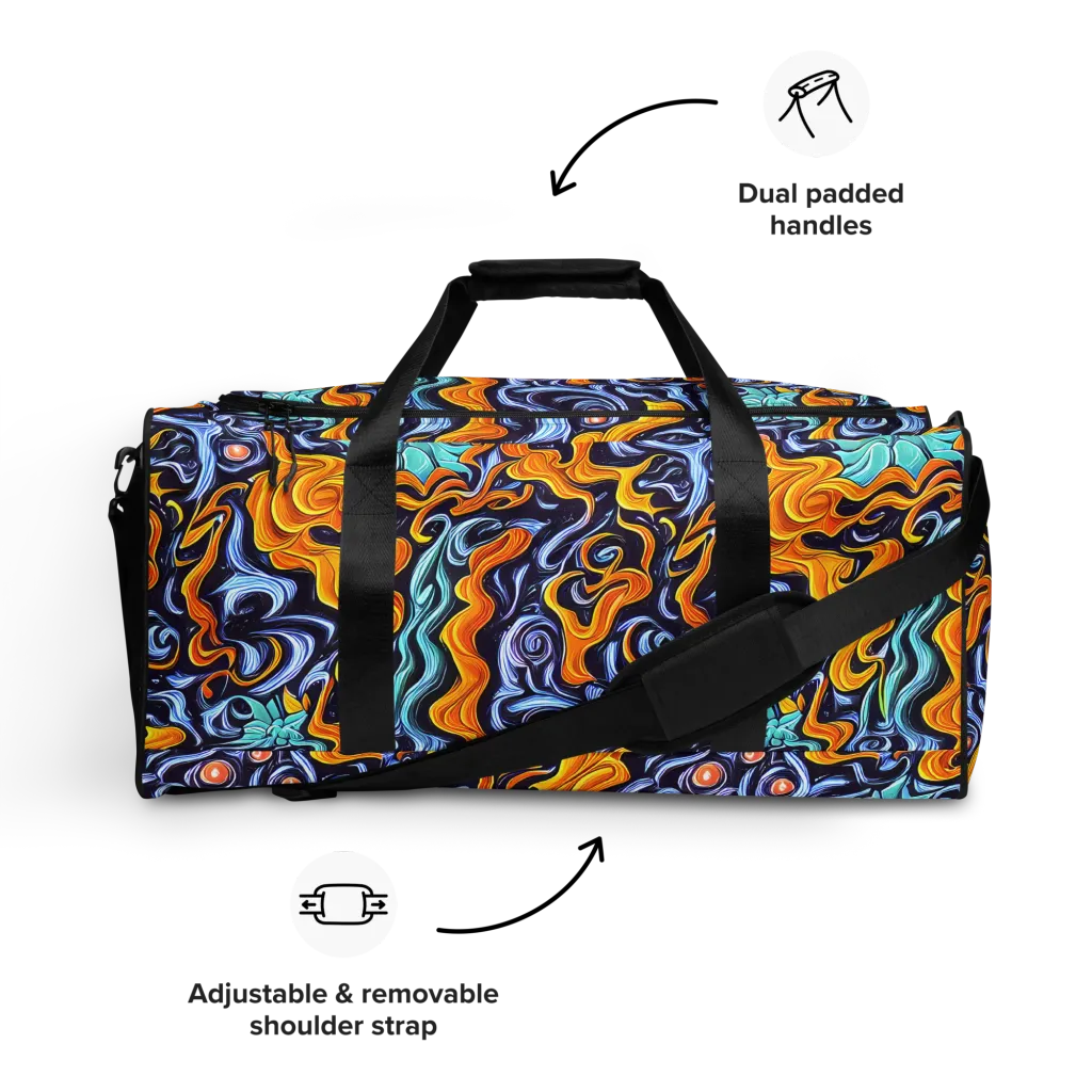 Midnight Fireflow on Duffle Bag — Front