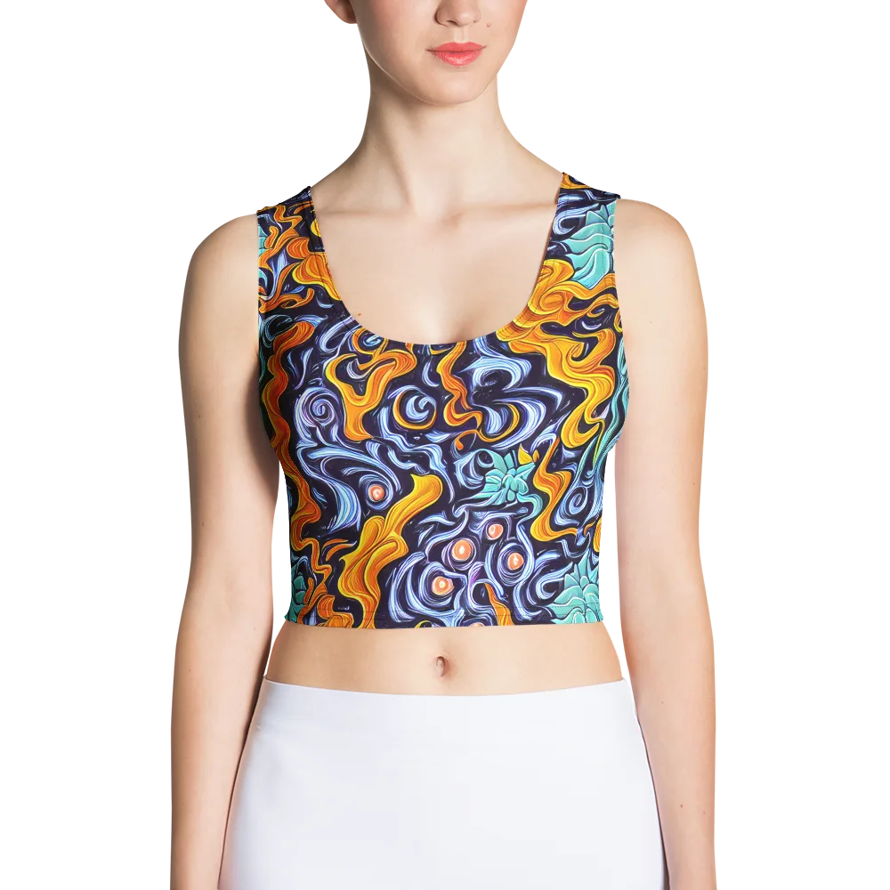 Midnight Fireflow on Crop Top — Front