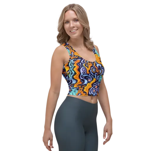 Midnight Fireflow on a Crop Top
