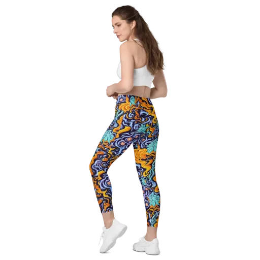Midnight Fireflow on a Leggings with Pockets
