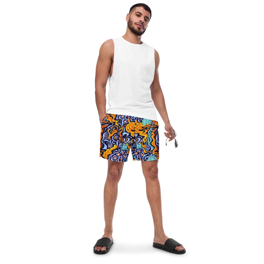 Midnight Fireflow on Swim Trunks — Front