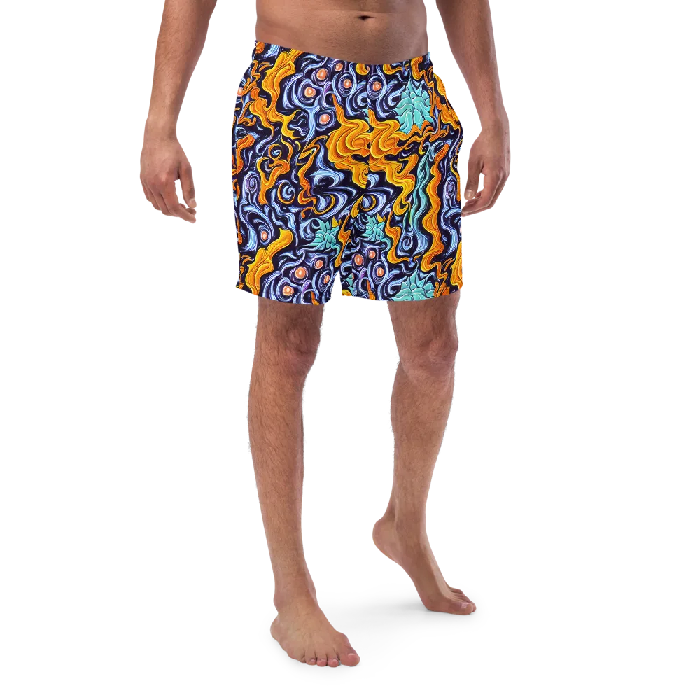 Midnight Fireflow on Swim Trunks — Front