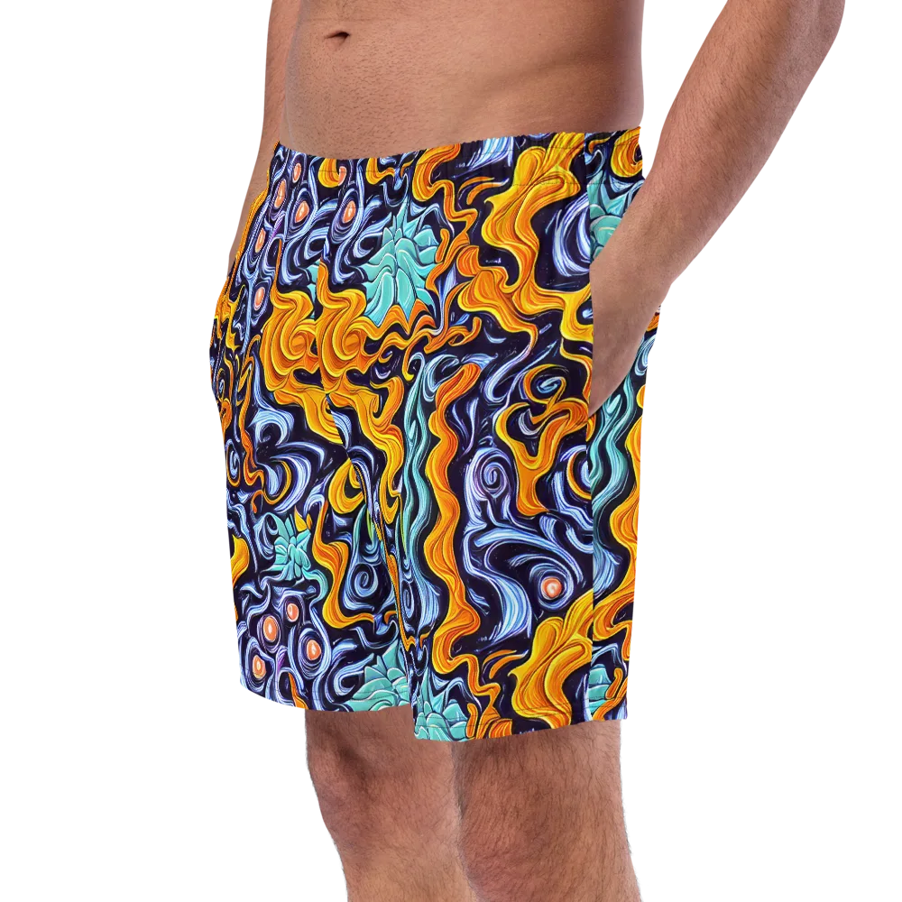 Midnight Fireflow on Swim Trunks — Left Front
