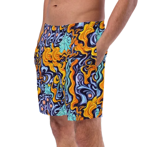 Midnight Fireflow on a Swim Trunks