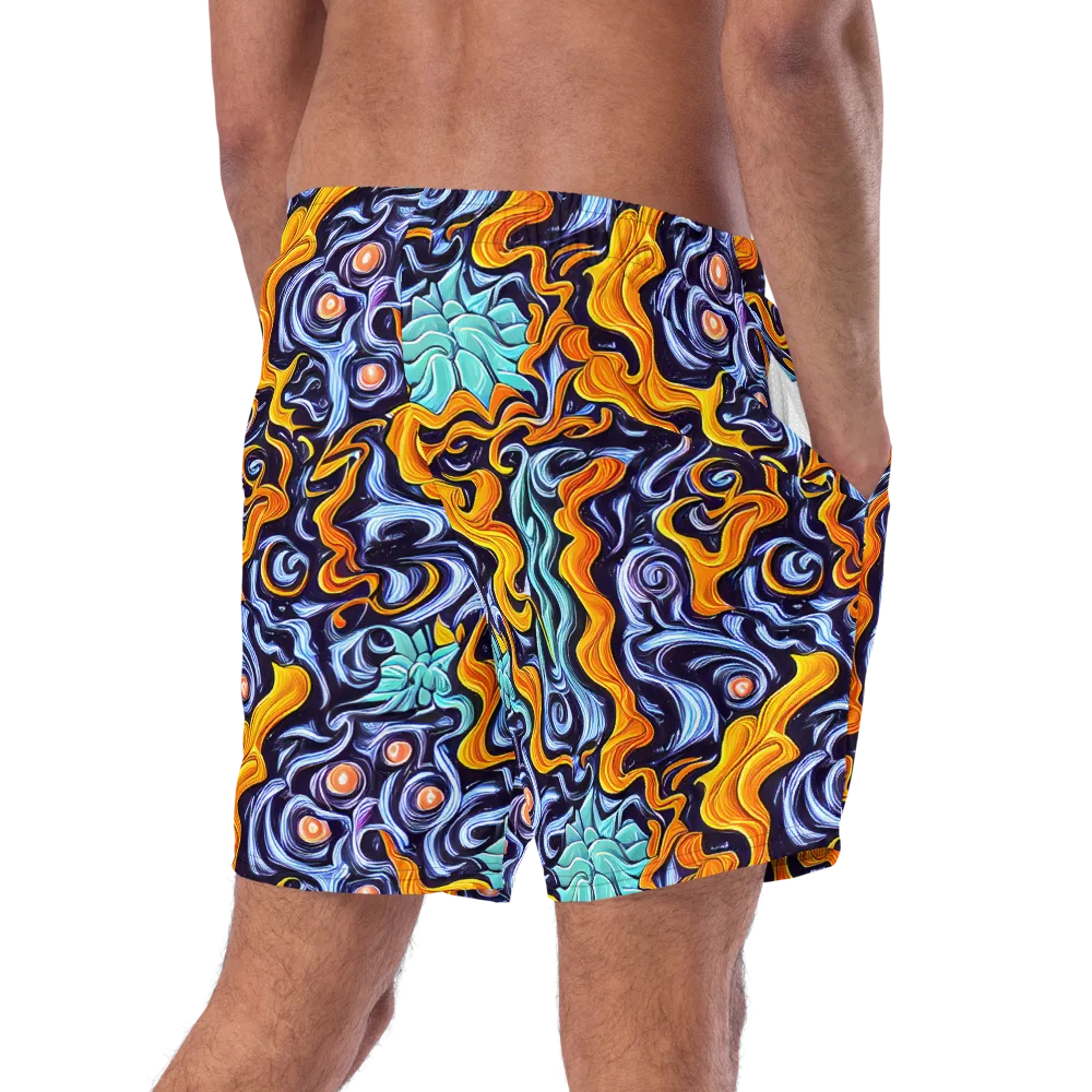 Midnight Fireflow on Swim Trunks — Right Back