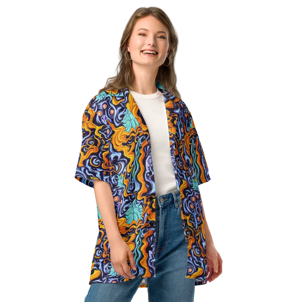 Midnight Fireflow on Button Shirt — Front