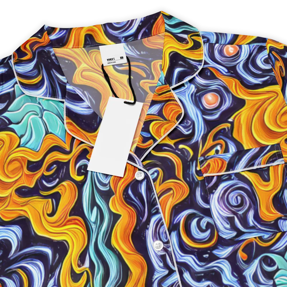 Midnight Fireflow on Women's Short Sleeve Pajama Top — Product details
