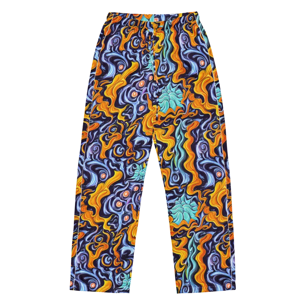 Midnight Fireflow on Women's Pajama Pants — Front