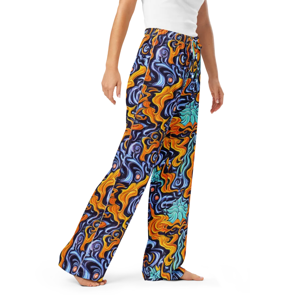 Midnight Fireflow on Women's Pajama Pants — Right Front