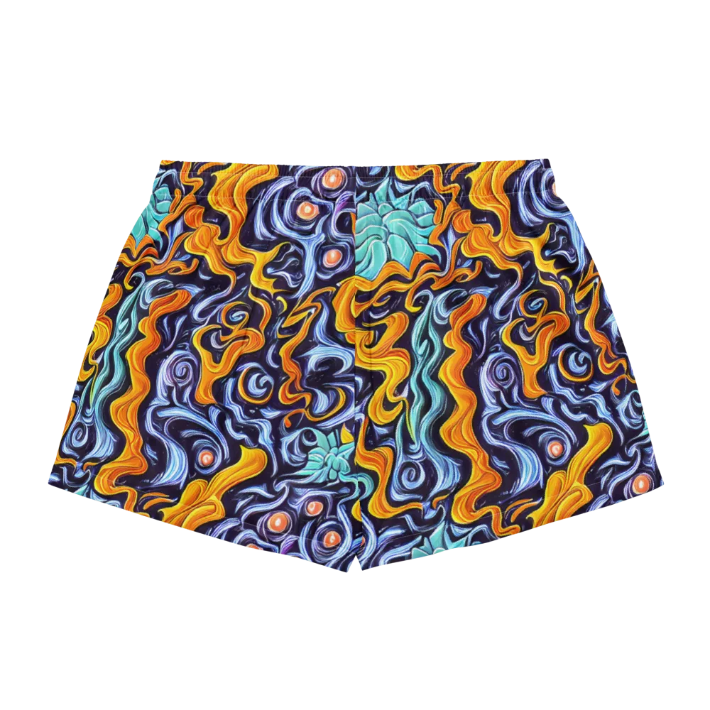 Midnight Fireflow on Women's Pajama Shorts — Back