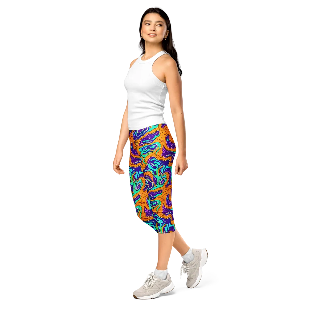 Plasma Swirl on Capri Leggings — Left Front