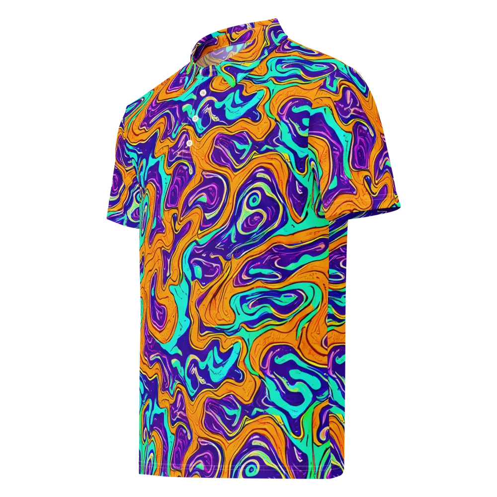Plasma Swirl on Men's Slim Fit Polo Shirt — Left Front