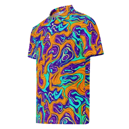 Plasma Swirl on a Men's Slim Fit Polo Shirt