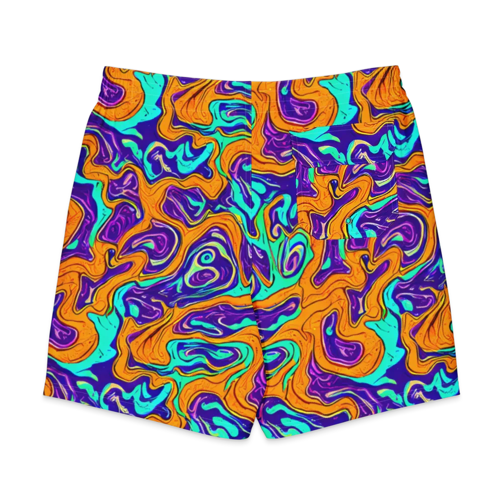 Plasma Swirl on Men's Board Shorts — Back