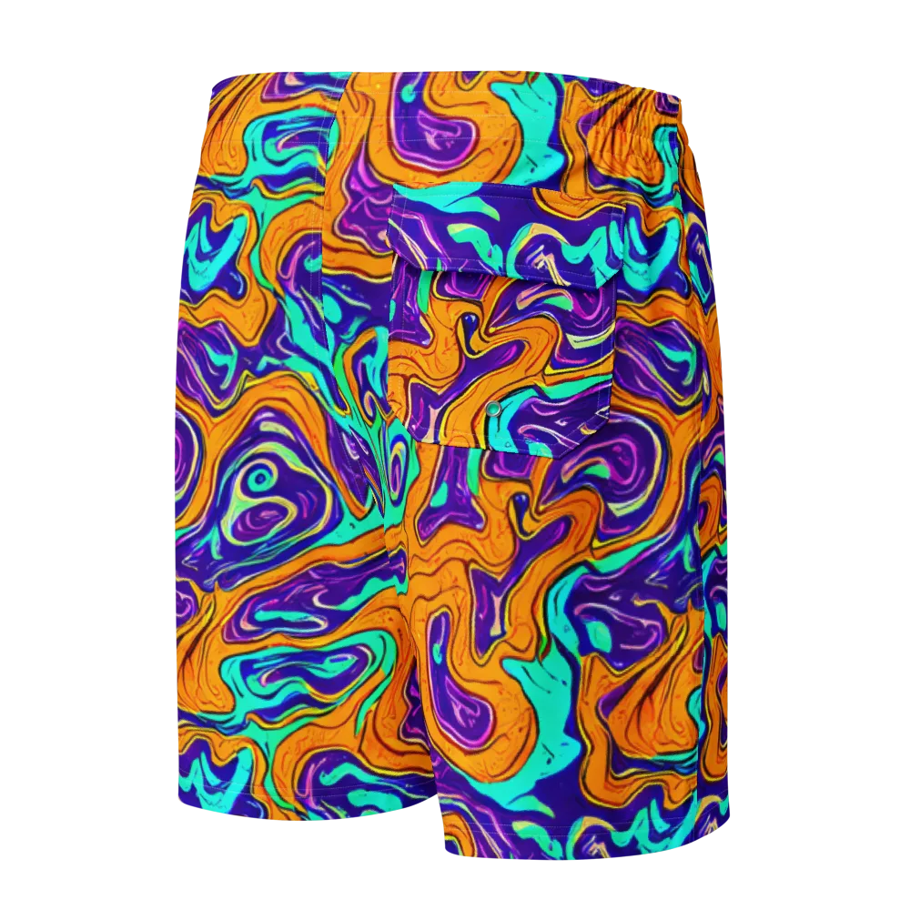 Plasma Swirl on Men's Board Shorts — Back