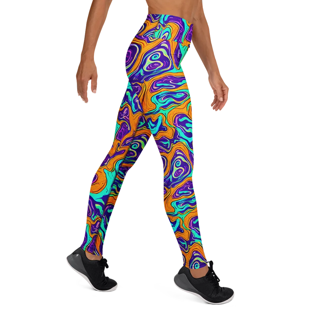 Plasma Swirl on Yoga Leggings — Right