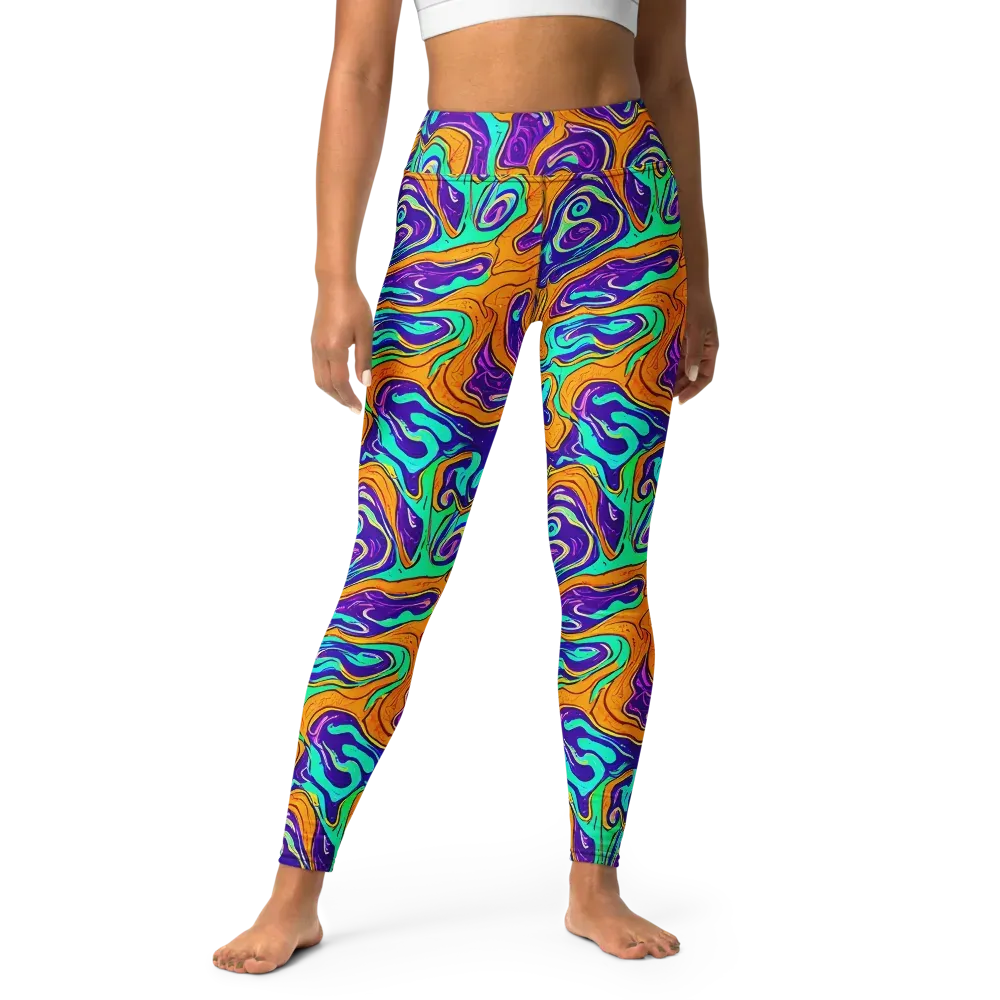 Plasma Swirl on Yoga Leggings — Front