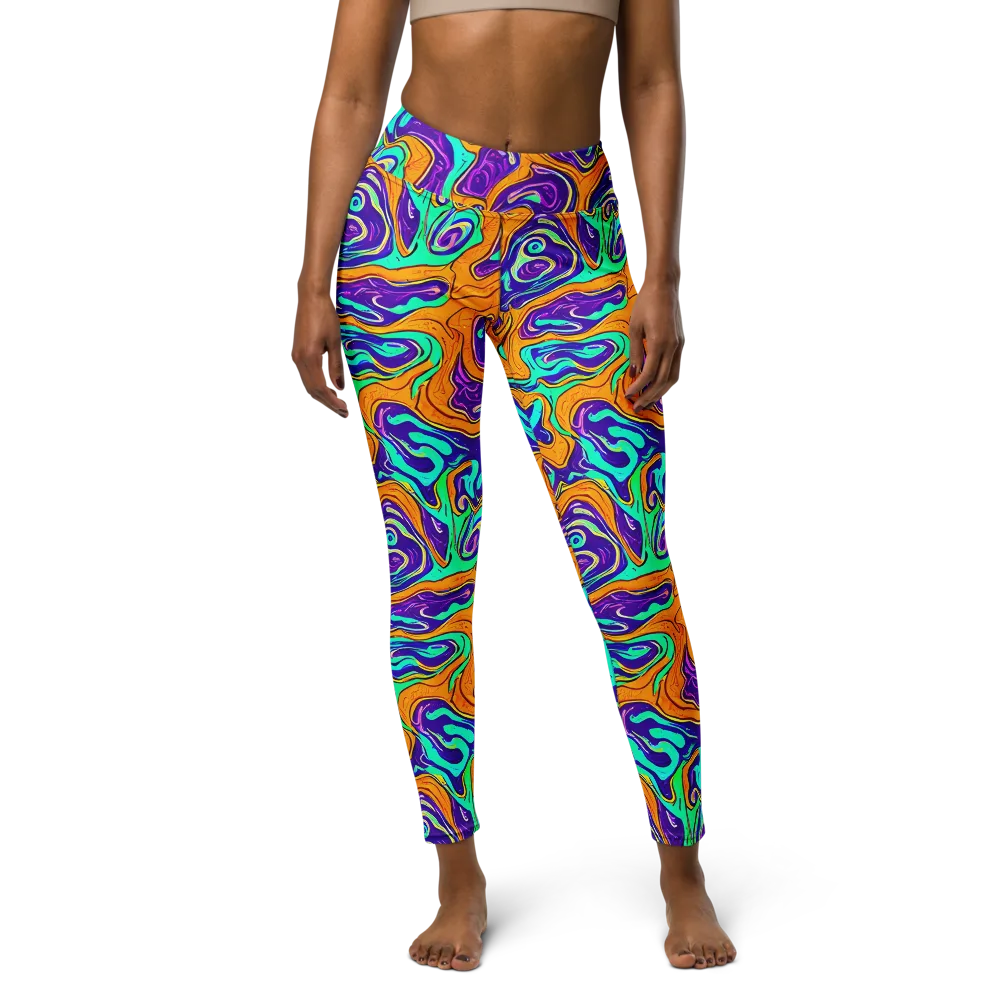 Plasma Swirl on Yoga Leggings — Front