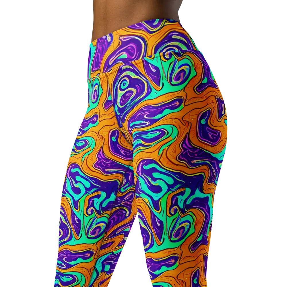 Plasma Swirl on Yoga Leggings — Left Front