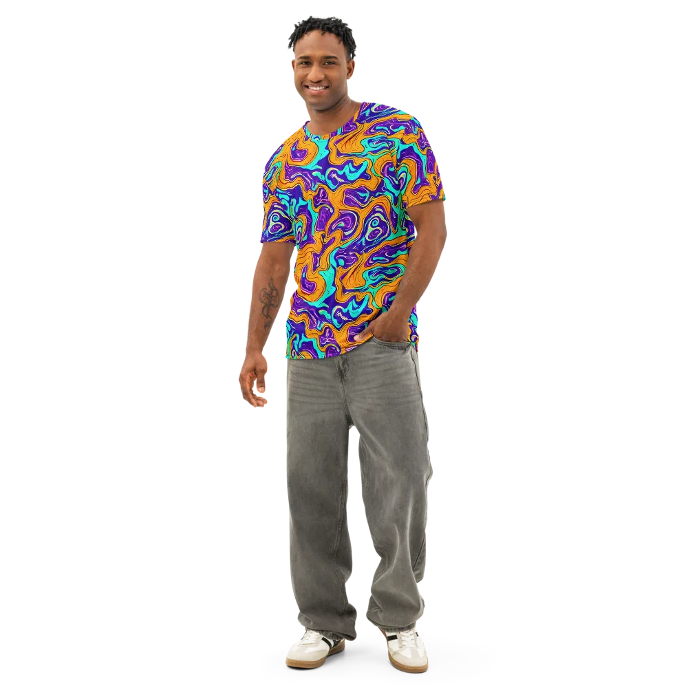 Plasma Swirl on Men's Cotton Crew Neck T-Shirt — Front