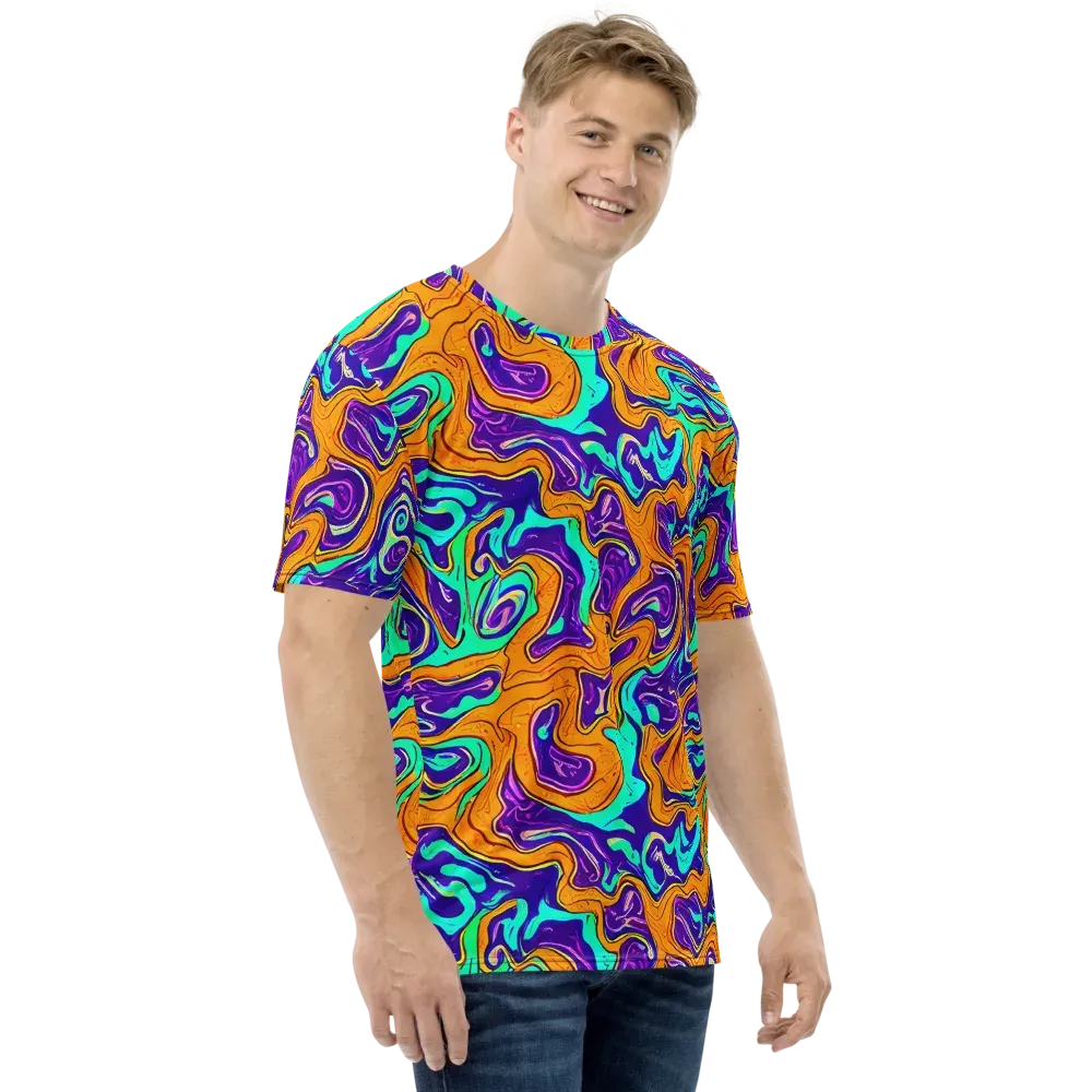 Plasma Swirl on Men's Crew Neck T-Shirt — Right