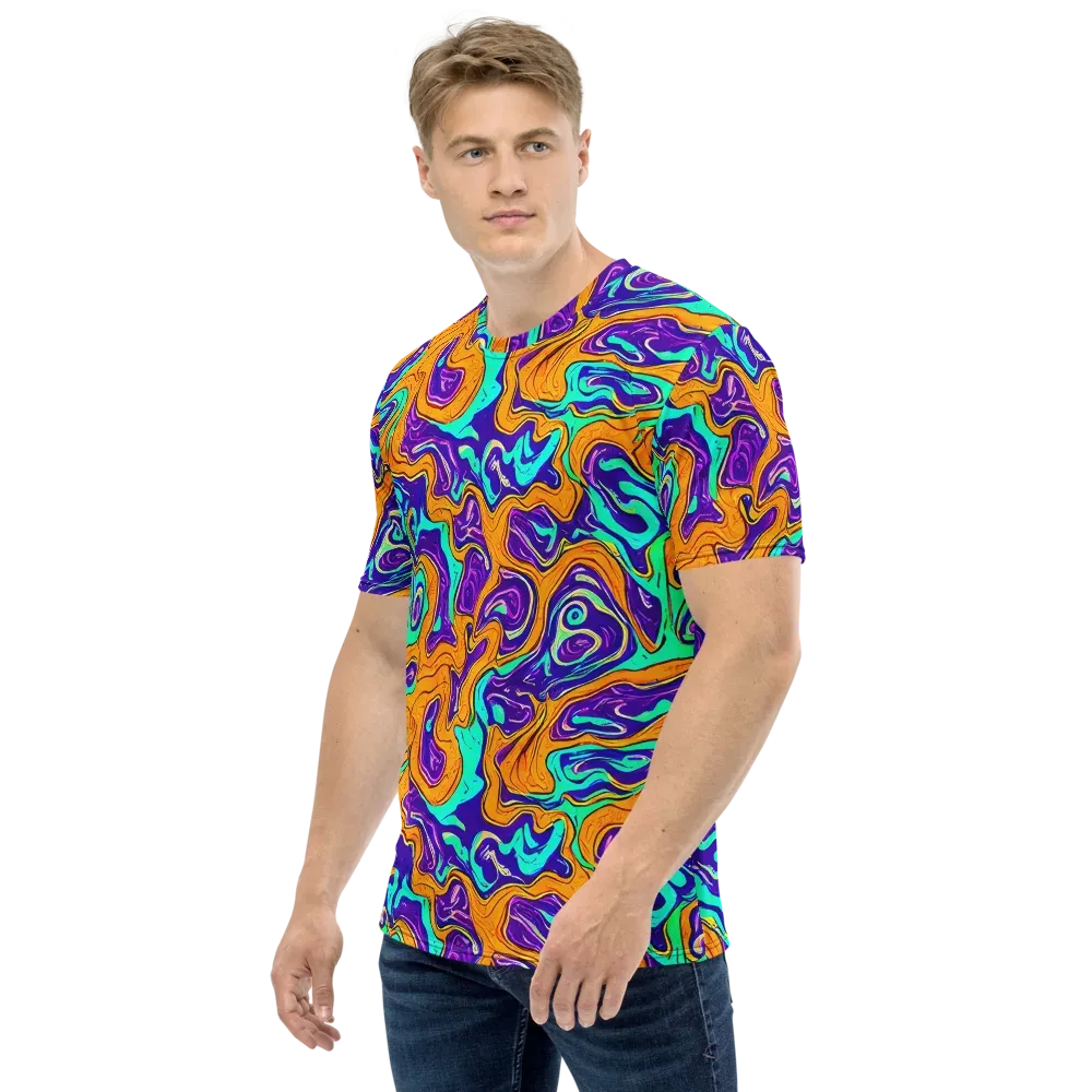 Plasma Swirl on Men's Crew Neck T-Shirt — Left