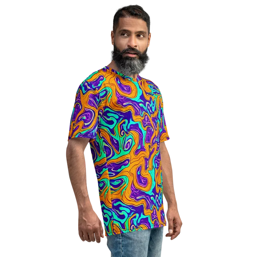 Plasma Swirl on Men's Crew Neck T-Shirt — Right