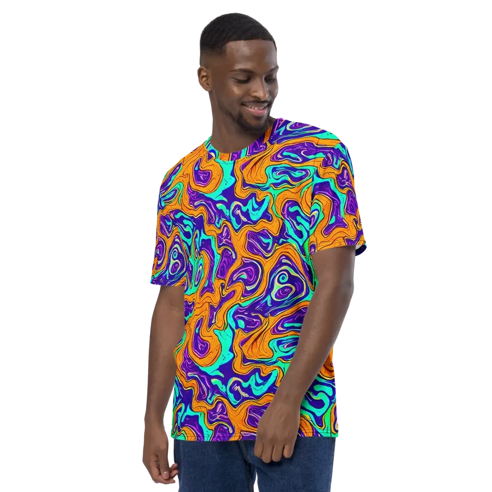 Plasma Swirl on Men's Crew Neck T-Shirt — Left