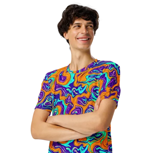 Plasma Swirl on a Men's Crew Neck T-Shirt