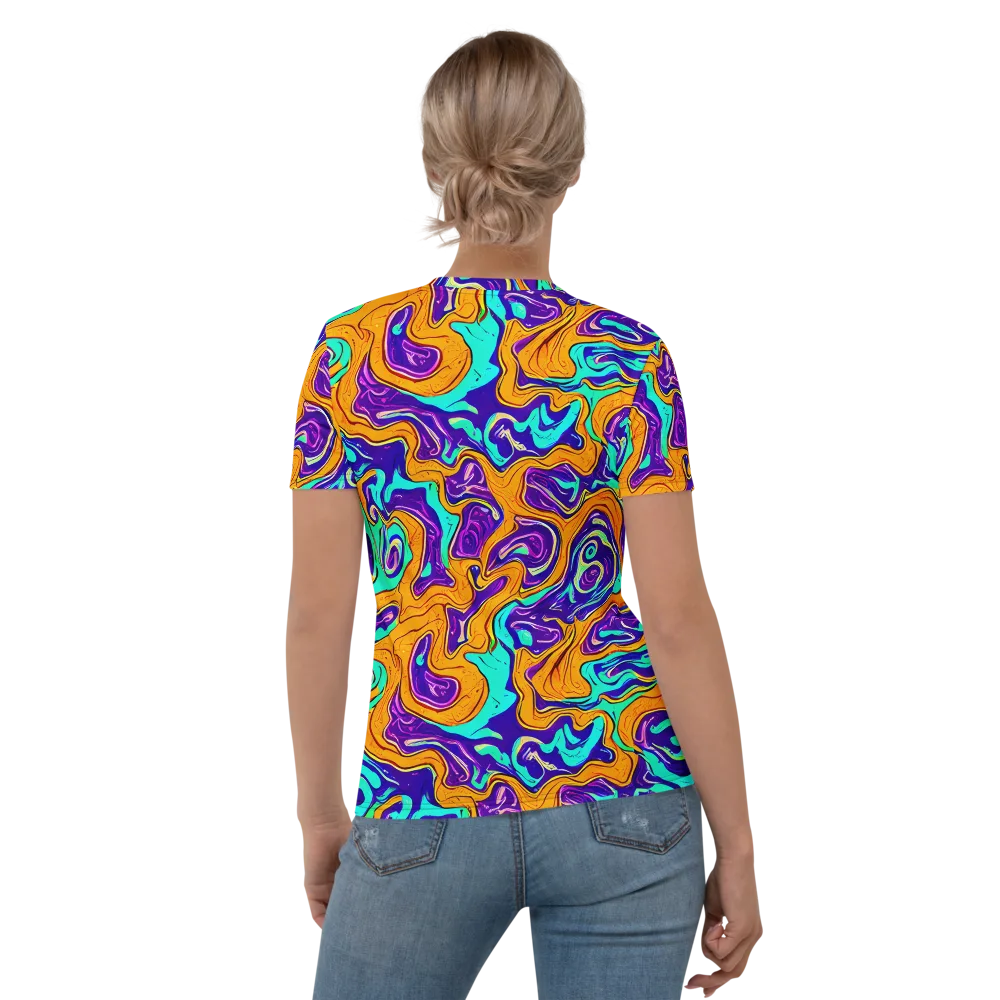 Plasma Swirl on Women's Crew Neck T-Shirt — Back