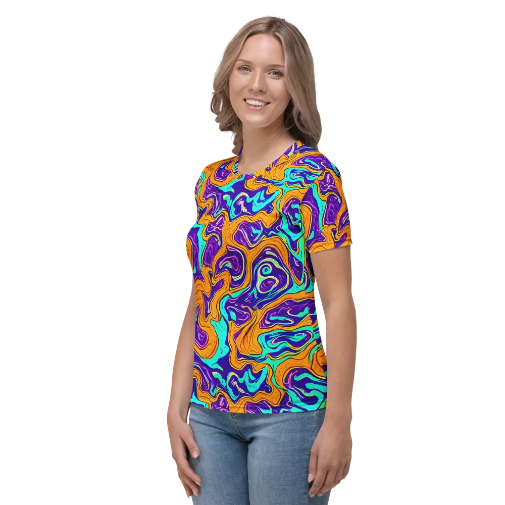 Plasma Swirl on Women's Crew Neck T-Shirt — Left
