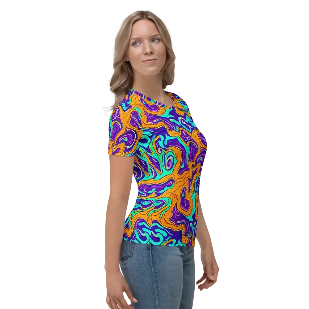 Plasma Swirl on Women's Crew Neck T-Shirt — Right