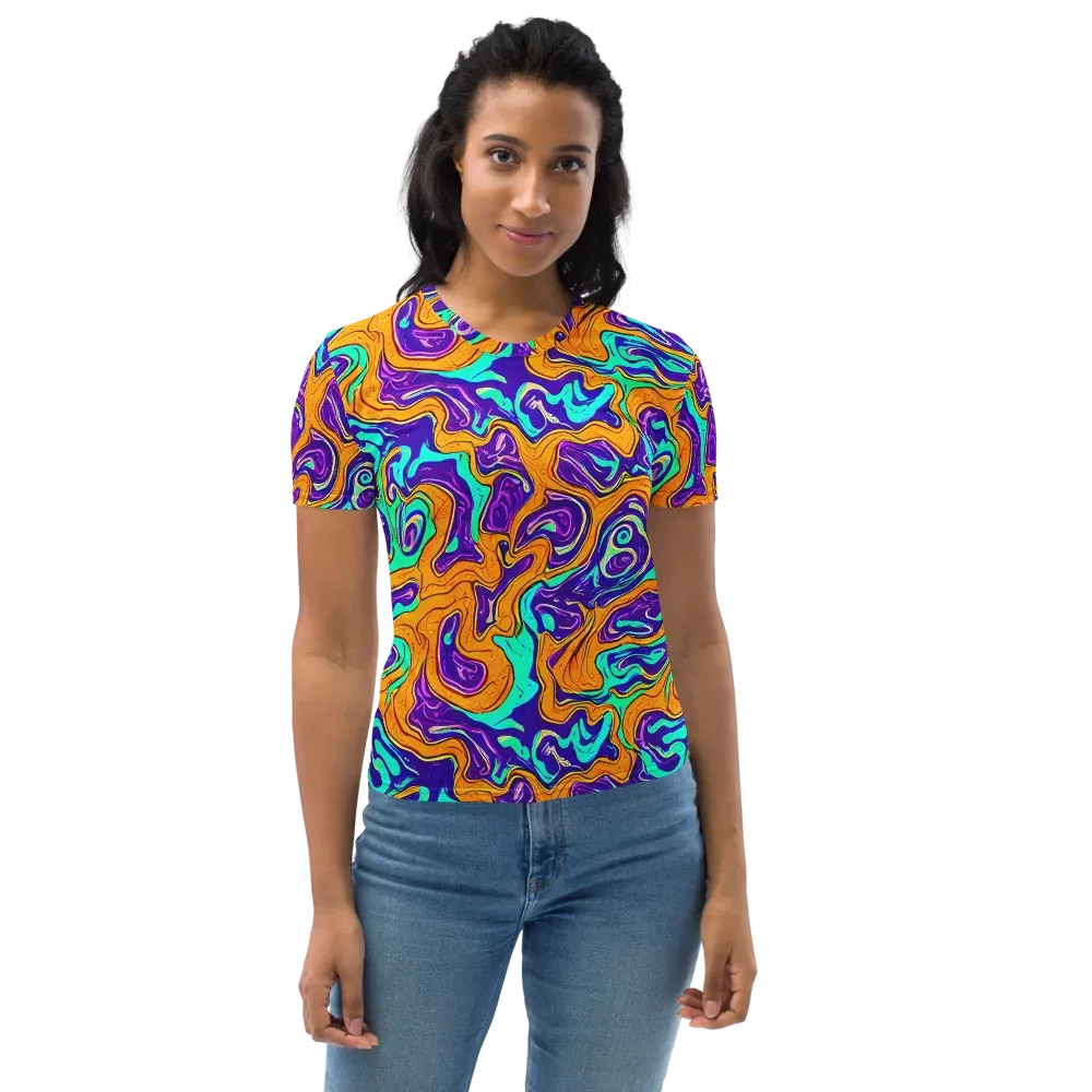 Plasma Swirl on Women's Crew Neck T-Shirt — Front