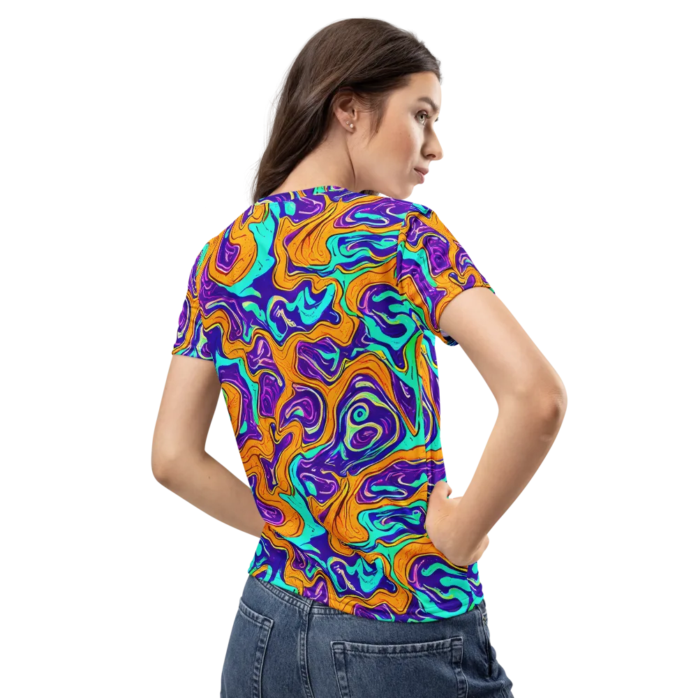 Plasma Swirl on Women's Crew Neck T-Shirt — Back
