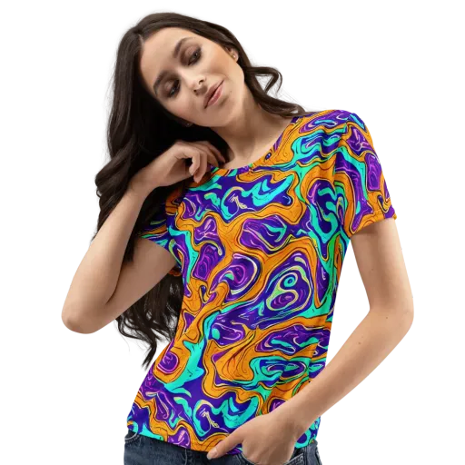 Plasma Swirl on a Women's Crew Neck T-Shirt