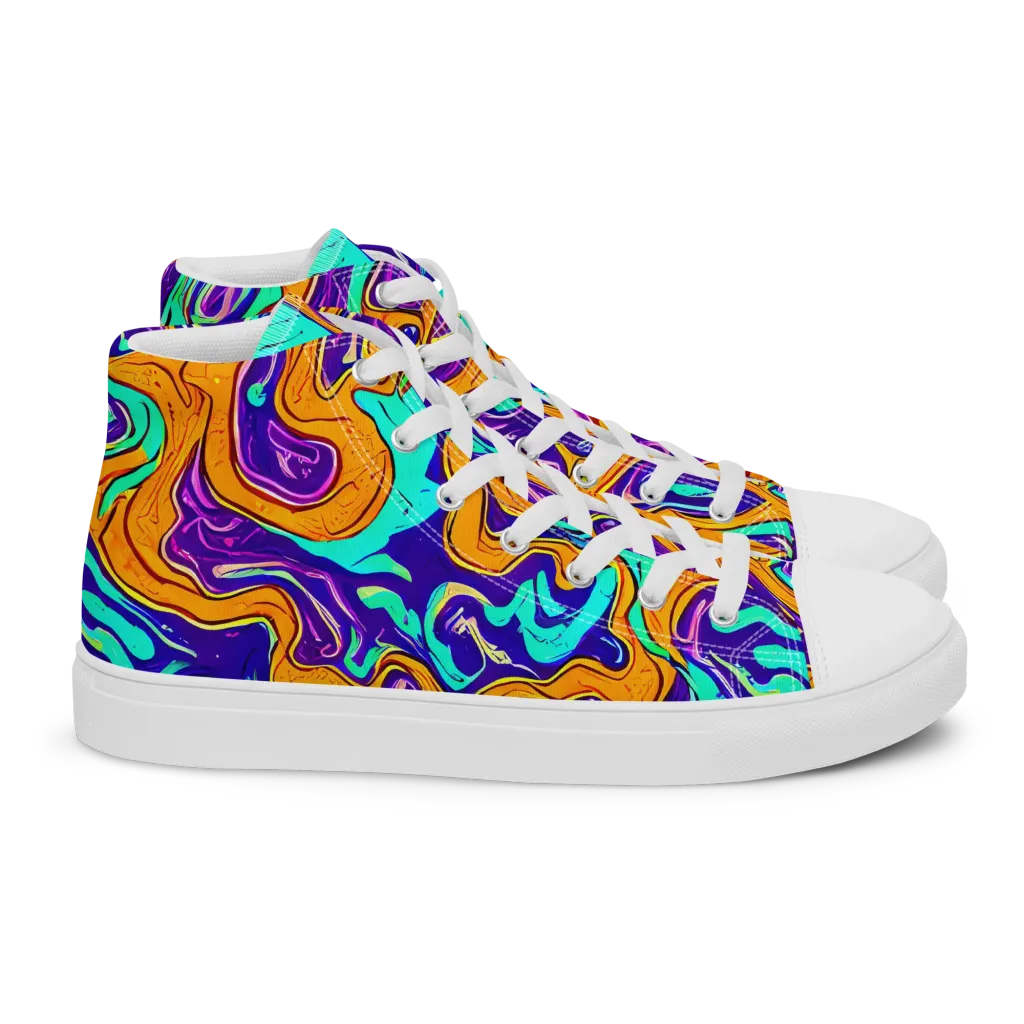 Plasma Swirl on Women's High Top Canvas Shoes — Right