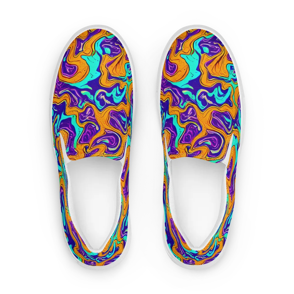 Plasma Swirl on Men's Slip-On Canvas Shoes — Front