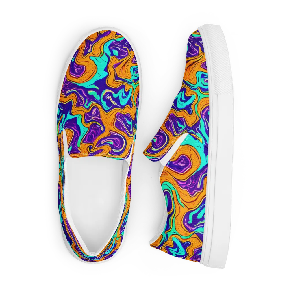 Plasma Swirl on Men's Slip-On Canvas Shoes — Front
