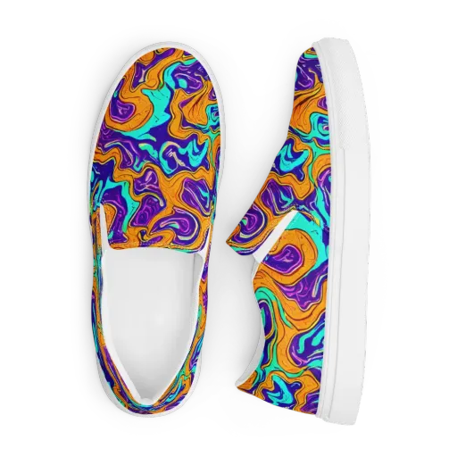 Plasma Swirl on a Men's Slip-On Canvas Shoes