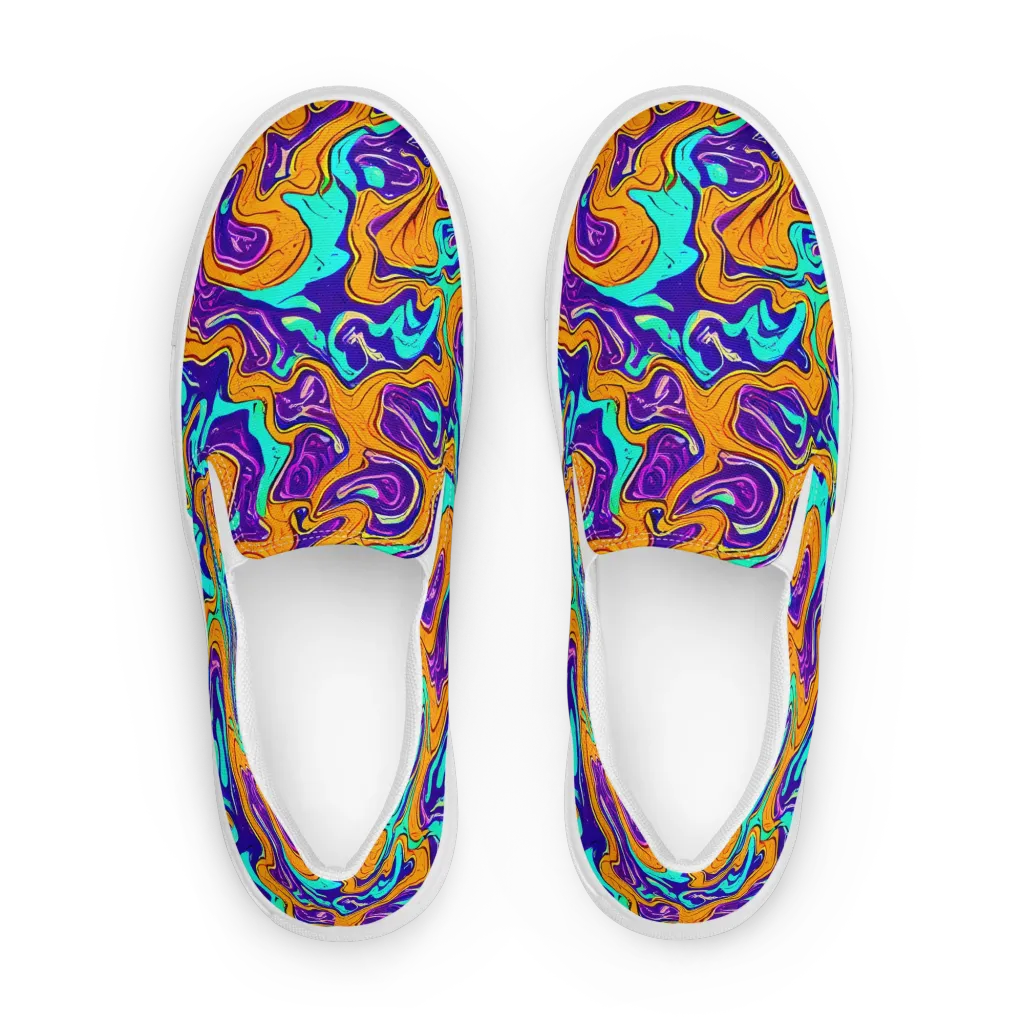 Plasma Swirl on Women's Slip-On Canvas Shoes — Front